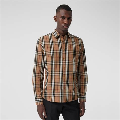 burberry shirt men check|Burberry Check cotton poplin shirt.